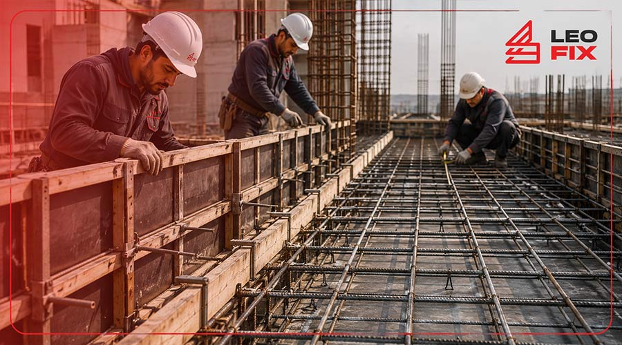 کنترل و آماده‌سازی قالب و میلگرد پیش از بتن‌ریزی